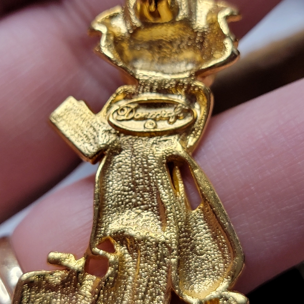 DANECRAFT traveling cat brooch gold tone yellow enamal - Picture 2 of 2